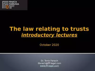 The law relating to trusts introductory lectures October 2020