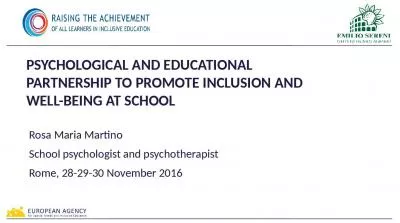 PSYCHOLOGICAL AND EDUCATIONAL PARTNERSHIP TO PROMOTE INCLUSION AND WELL-BEING AT SCHOOL