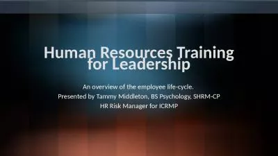 Human Resources Training for Leadership