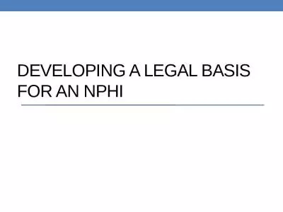 Developing a legal basis for an NPHI