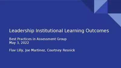 Leadership Institutional Learning Outcomes