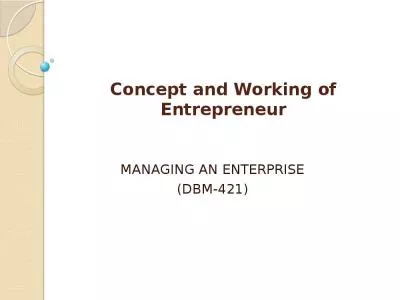 Concept and Working of Entrepreneur