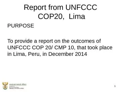 Report from UNFCCC  COP20,  Lima