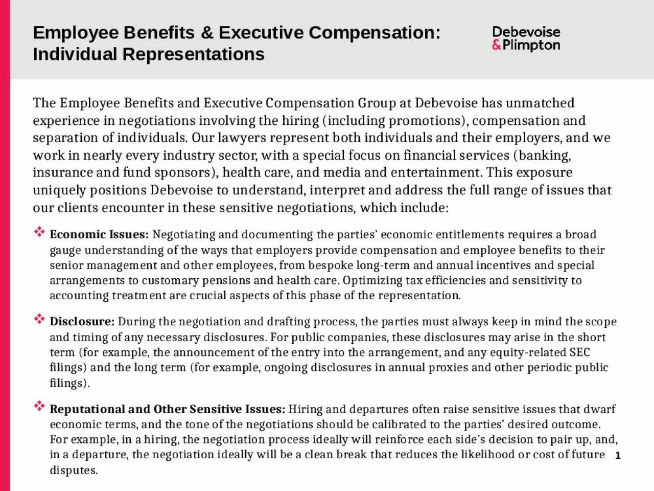 PPT-Employee Benefits & Executive Compensation: Individual Representations