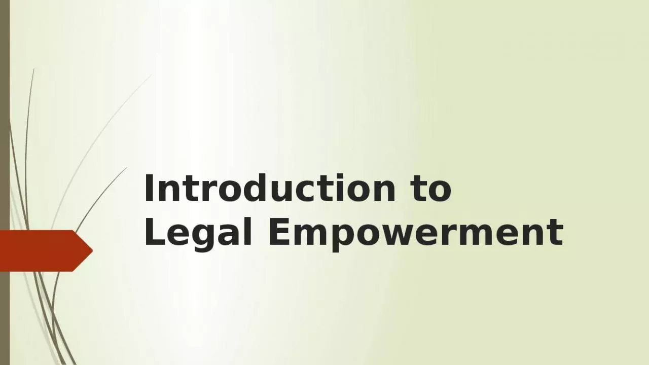 PPT-Introduction to Legal Empowerment