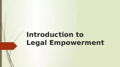 Introduction to  Legal Empowerment