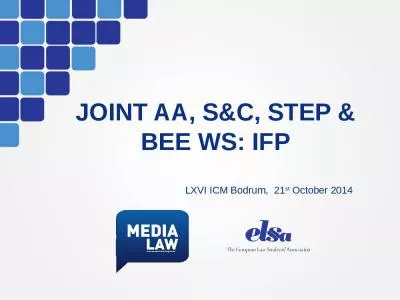 JOINT AA, S&C, STEP & BEE WS: IFP