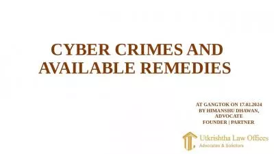 CYBER CRIMES AND AVAILABLE REMEDIES