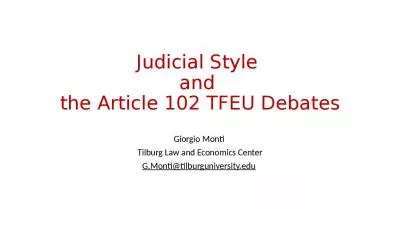 Judicial Style  and  the Article 102 TFEU Debates