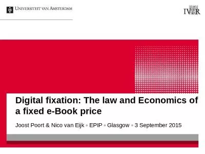 Digital fixation: The law and Economics of a fixed e-Book price