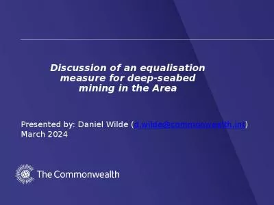 Discussion of an equalisation measure for deep-seabed mining in the Area