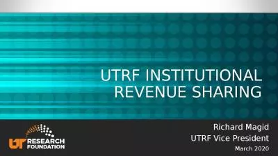 UTRF Institutional Revenue Sharing