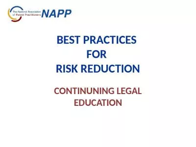 BEST PRACTICES  FOR  RISK REDUCTION