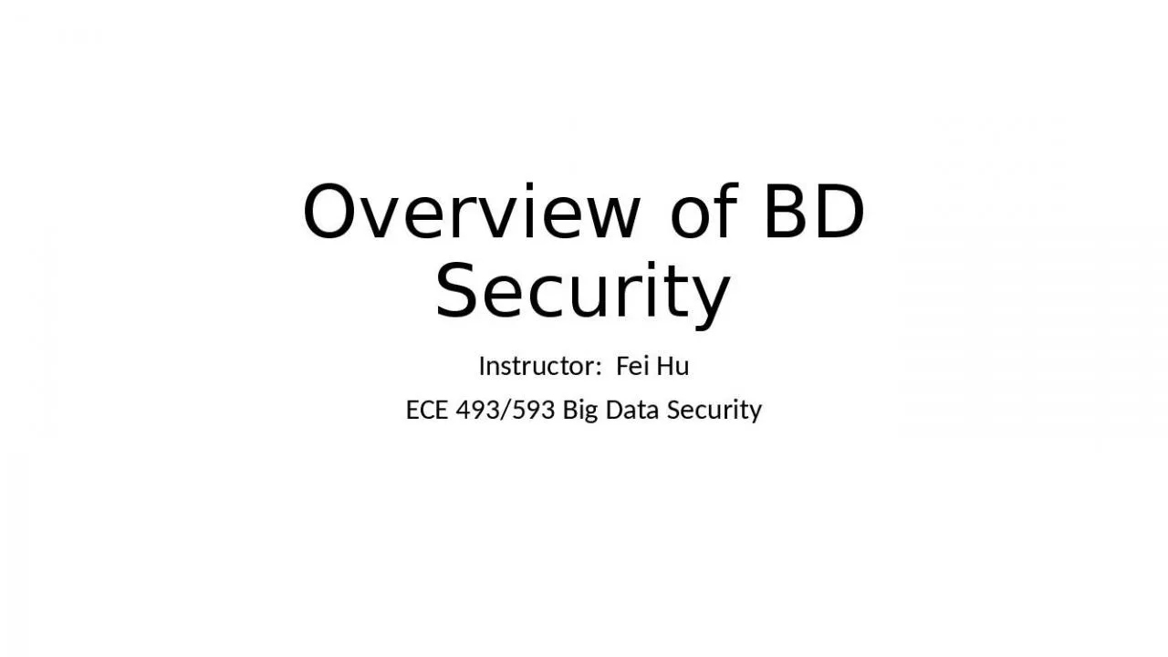 PPT-Overview of BD Security