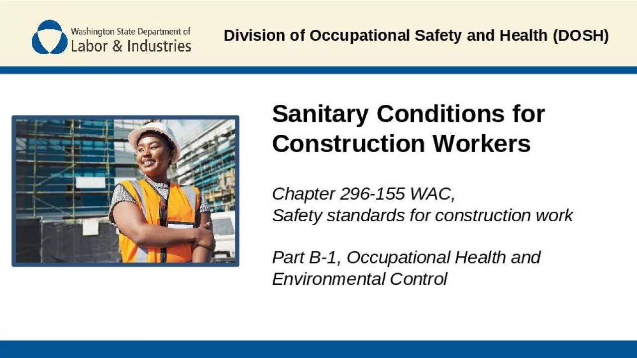 PPT-Sanitary Conditions for Construction Workers