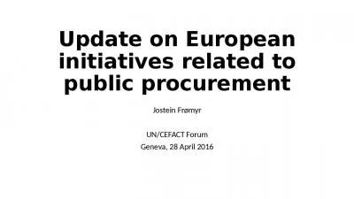 Update on European initiatives related to public procurement