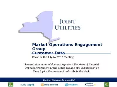 Market Operations Engagement Group  Customer Data