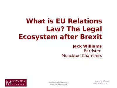 What is EU Relations Law? The Legal Ecosystem after Brexit