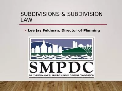 Subdivisions & Subdivision Law