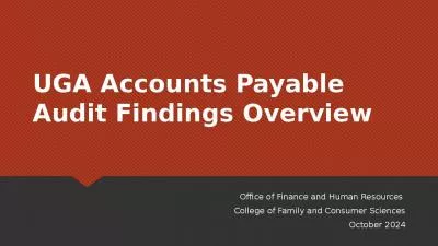 UGA Accounts Payable Audit Findings Overview