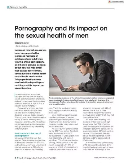 Pornography and its impact on the sexual health of men