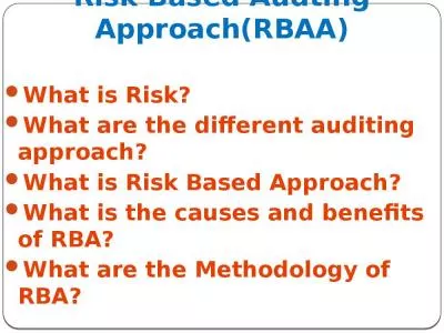 Risk Based Audting Approach(RBAA)