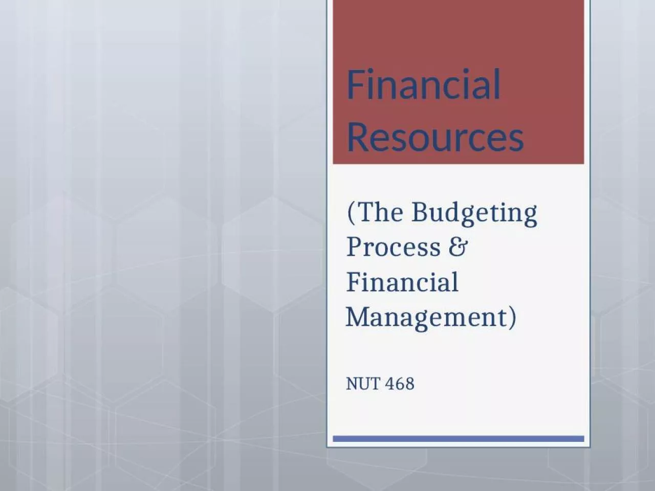 PPT-Financial Resources