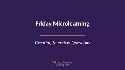 Friday Microlearning