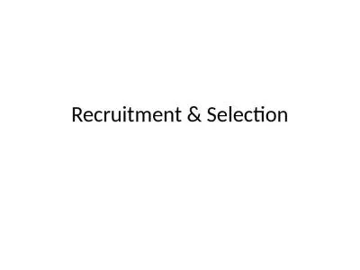 Recruitment & Selection