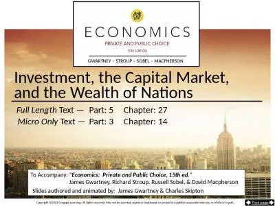 Investment, the Capital Market,  and the Wealth of Nations