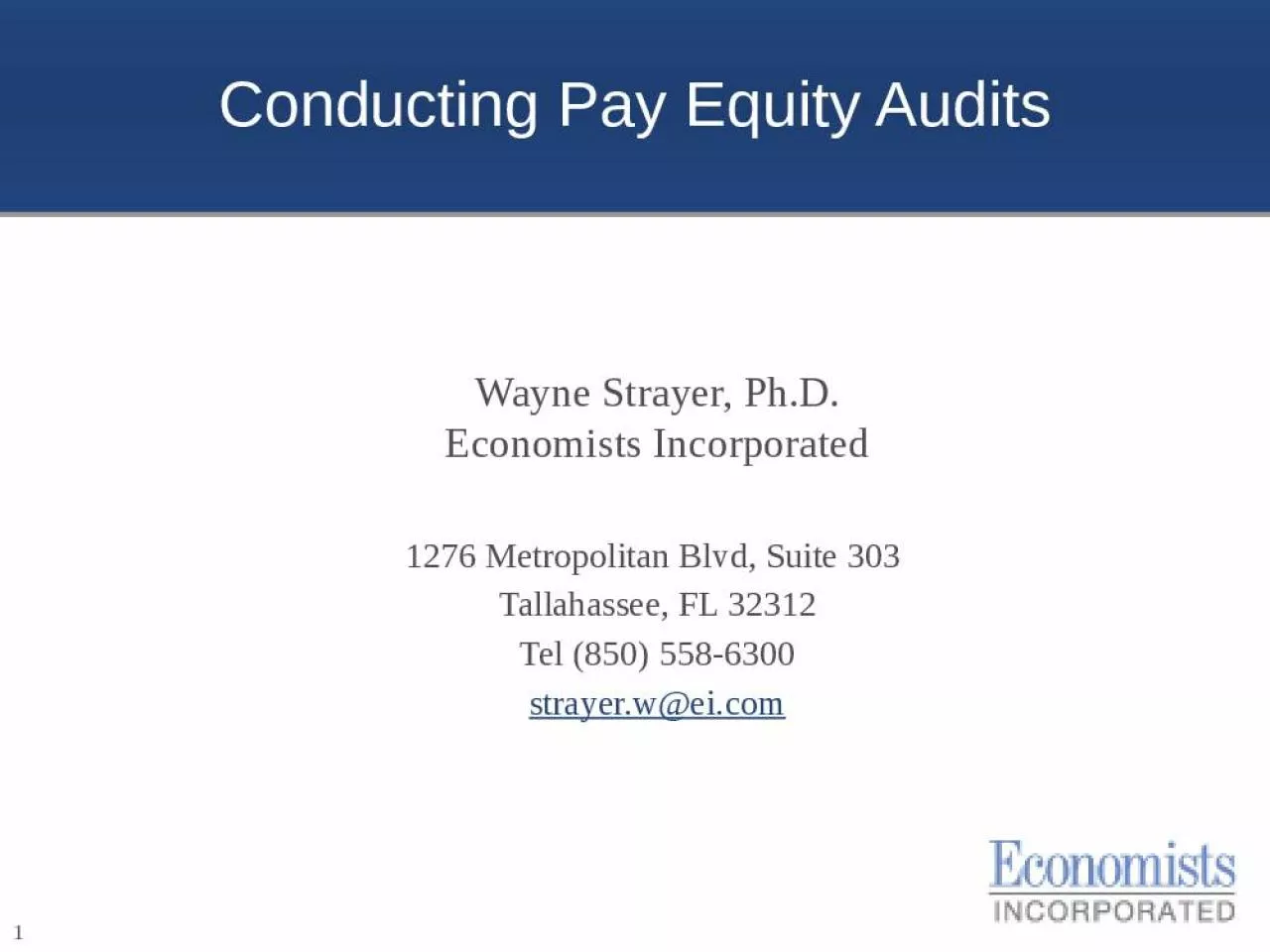 PPT-Conducting Pay Equity Audits