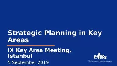 Strategic Planning in Key Areas