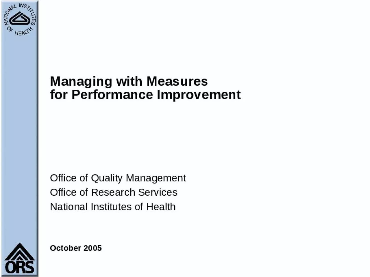 PPT-Managing with Measures for Performance Improvement