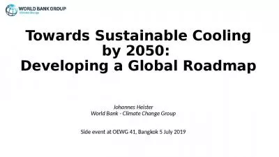 Towards Sustainable Cooling by 2050:  Developing a Global Roadmap