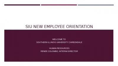 SIU New Employee Orientation