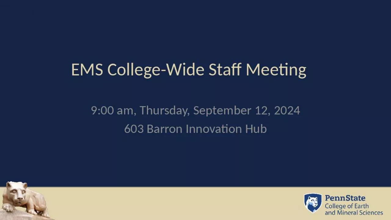 PPT-EMS College-Wide Staff Meeting