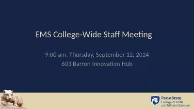 EMS College-Wide Staff Meeting