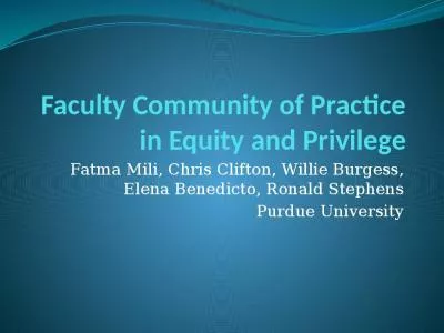 Faculty Community of Practice in Equity and Privilege