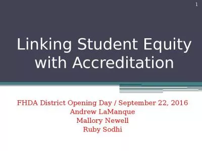 Linking Student Equity with Accreditation