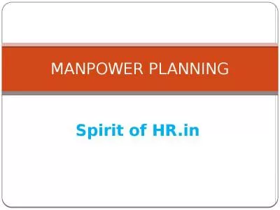 MANPOWER PLANNING