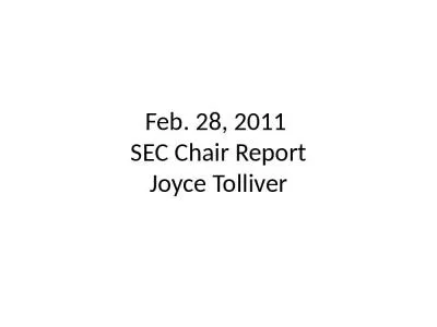 Feb. 28, 2011  SEC Chair Report Joyce Tolliver