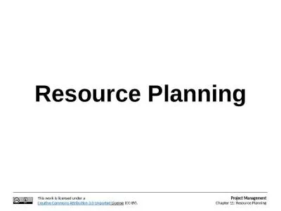 Resource Planning