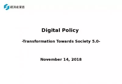 Digital Policy  -Transformation Towards Society 5.0-