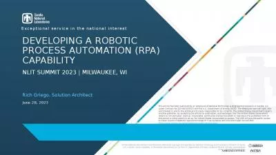 Developing a Robotic Process Automation (RPA) Capability