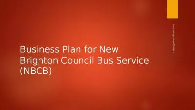 Business Plan for New Brighton Council Bus Service (NBCB)