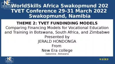 WorldSkills Africa Swakopmund 202 TVET Conference 29-31 March 2022  Swakopmund, Namibia