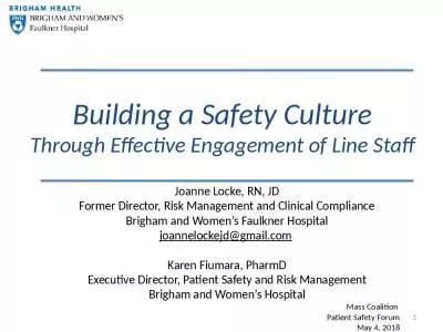 Building a Safety Culture Through Effective Engagement of Line Staff