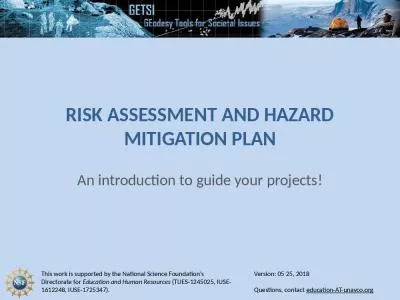 Risk Assessment and Hazard Mitigation Plan