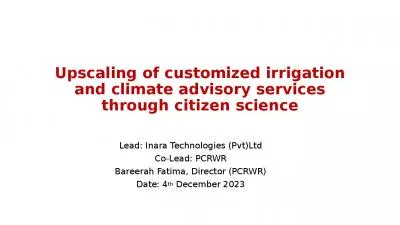 Upscaling of customized irrigation and climate advisory services through citizen science