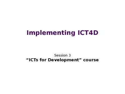 Implementing ICT4D